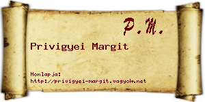 Privigyei Margit névjegykártya